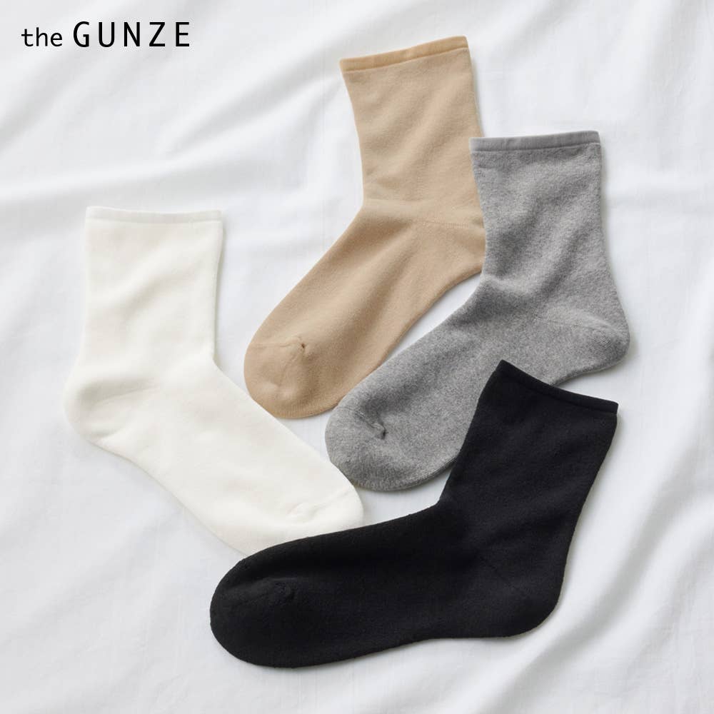 [Outer side 100% cotton] Pile knit socks
